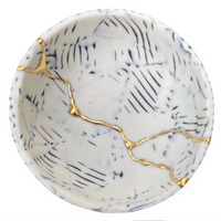 Handmade 24k Kintsugi bowl in Porcelain
