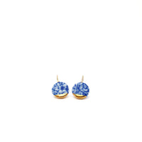 Luxury porcelain terrazzo earrings with 24k gold detail. Handcrafted in Delft in blue, black, olive, pink and more. Lightweight, refined, and made with high-quality materials for timeless everyday elegance.