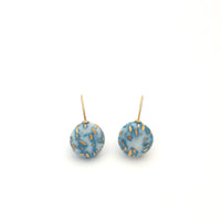 Teal Porcelain earrings, Ceramic jewelry, Scandinavian modern, 18k solid gold, colourful clay, Ceramics and pottery, Statement earrings