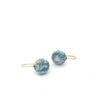 Teal Porcelain earrings, Ceramic jewelry, Scandinavian modern, 18k solid gold, colourful clay, Ceramics and pottery, Statement earrings