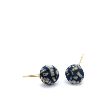 Black Porcelain earrings, ceramic jewelry, 18k solid gold, Minimalist jewelry, Ceramics and Pottery, statement earrings