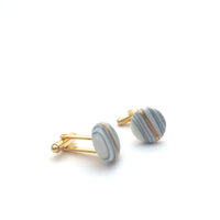 Handmade Porcelain Cufflinks with 24k Gold Accent