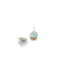 Mint Green Porcelain Gold Earrings Ceramic Jewelry