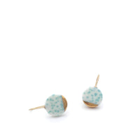 Mint Green Porcelain Gold Earrings Ceramic Jewelry