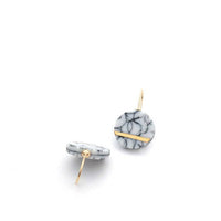 Black and white Marble earrings, porcelain jewelry, ceramic dangle earrings, marble jewelry, minimalist gold earrings, 18k solid gold