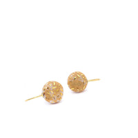 18k Gold Saffron Porcelain earrings, Ceramic jewelry, Ocher, Terracotta yellow, Natural colour, Gift for mom, Circle dangle