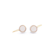 White porcelain earrings, porcelain and gold, White dangle earrings, 18k solid gold, Snow White Christmas gift