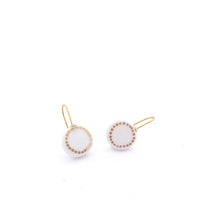 White porcelain earrings, porcelain and gold, White dangle earrings, 18k solid gold, Snow White Christmas gift