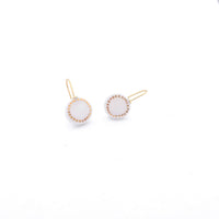 White porcelain earrings, porcelain and gold, White dangle earrings, 18k solid gold, Snow White Christmas gift