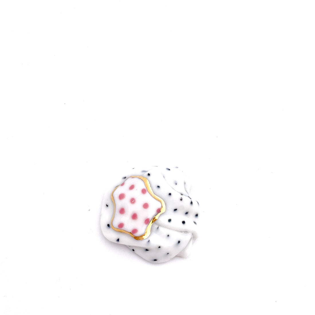 Playful Polka dot porcelain brooch