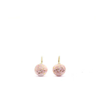 Soft Pink porcelain earrings with gold