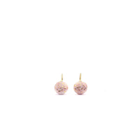 Soft Pink porcelain earrings with gold