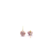 Soft Pink porcelain earrings with gold