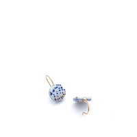 Starry Night Ceramic jewelry set in blue and white porcelain with gold