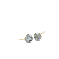 White Grey Porcelain earrings, 18k solid gold, ceramic jewelry, round drop earrings, statement earrings, ecofashion, Kintsugi gift
