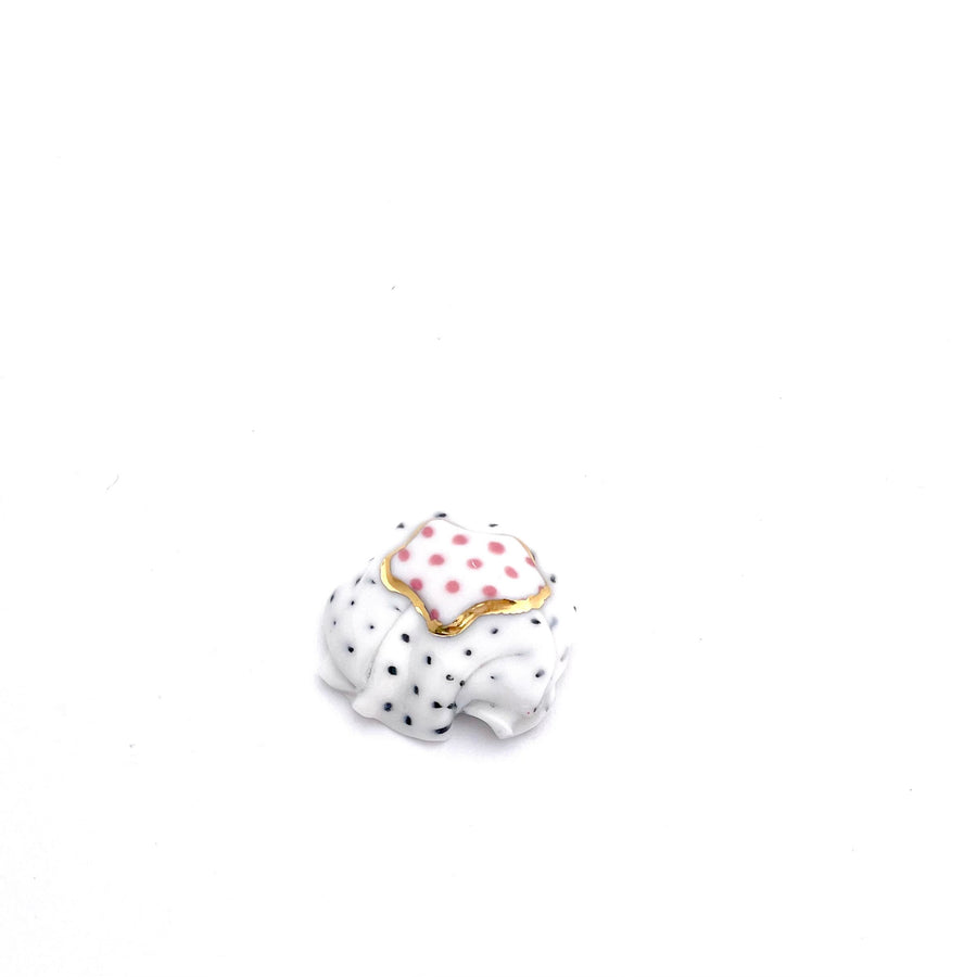 Playful Polka dot porcelain brooch