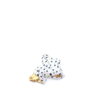Porcelain brooch ceramic pin gold