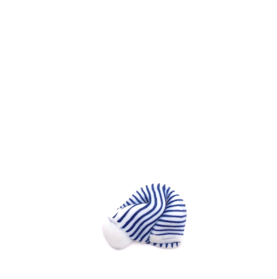 Striped Blue white porcelain brooch