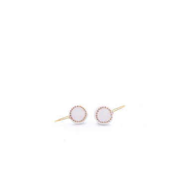 Classic white with gold porcelain earrings